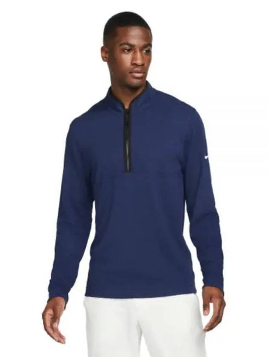 Men's Dry Fit Victory Half Zip Long Sleeve T-Shirt Navy - NIKE - BALAAN 2