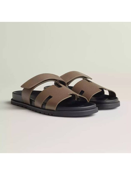 Chypre Calfskin Sandals Etoupe - HERMES - BALAAN 2