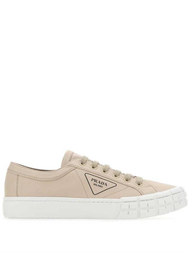 Men's Gabardine Fabric Low Top Sneakers Beige - PRADA - BALAAN 2