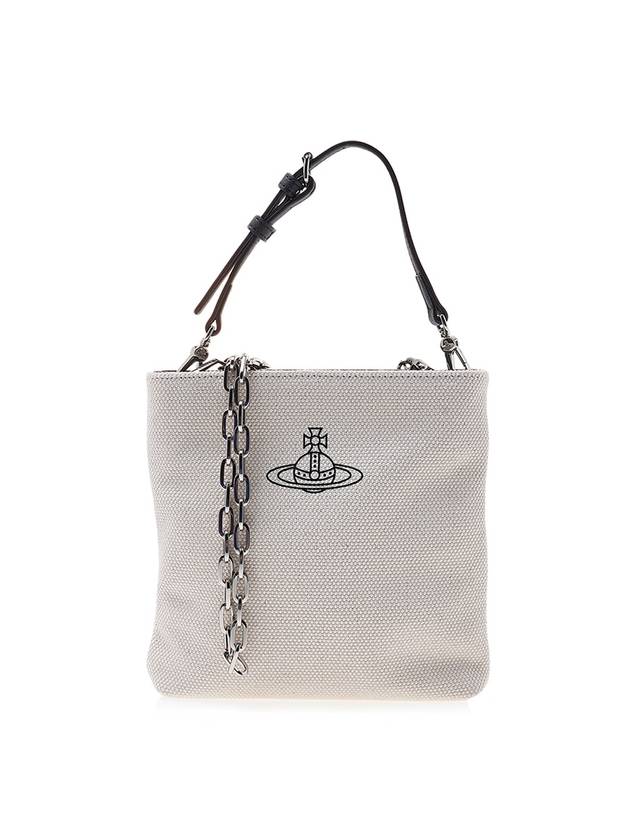 Logo Plaque Square Canvas Tote Bag White - VIVIENNE WESTWOOD - BALAAN 2