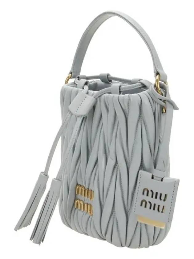 Matelasse Nappa Leather Bucket Bag Cornflower - MIU MIU - BALAAN 3