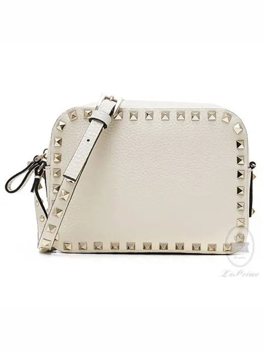 Rockstud Small Cross Bag Ivory - VALENTINO - BALAAN.