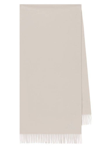 Grande Unita Logo Fringe Muffler Grey - LORO PIANA - BALAAN 1