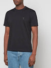 Tone On Tone Heart Logo Organic Cotton Short Sleeve T-Shirt Black - AMI - BALAAN 3