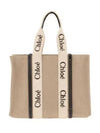 Woody Large Tote Bag Black Beige - CHLOE - BALAAN 2