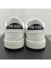 Downtown Perforated Leather Low Top Sneakers White - PRADA - BALAAN 7