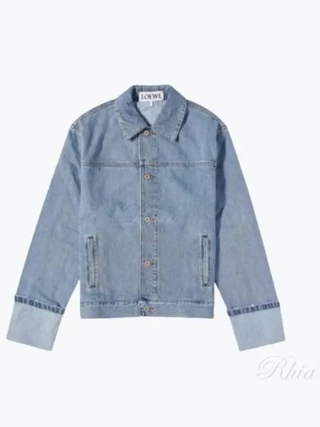 Fisherman Turn Up Denim Jacket Blue - LOEWE - BALAAN 2