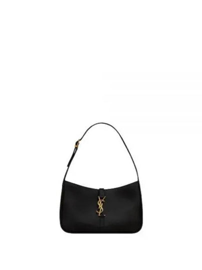 Le 5 A 7 Smooth Leather Hobo Shoulder Bag Black - SAINT LAURENT - BALAAN 2