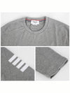 4-Bar Striped Cotton Long Sleeve T-Shirt Light Grey - THOM BROWNE - BALAAN 6