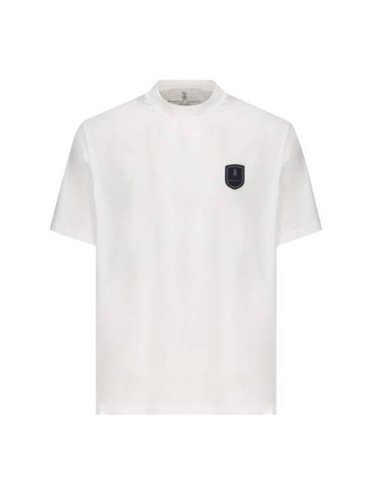 Logo Patch Short Sleeve T-Shirt White - BRUNELLO CUCINELLI - BALAAN 1