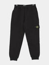 Signature Wappen Patch Cotton Exhaust Pants Black - STONE ISLAND - BALAAN 4