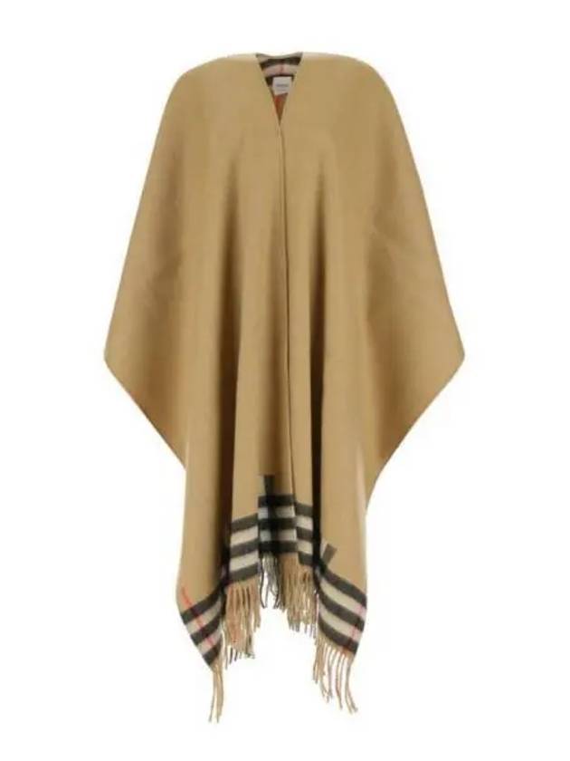 Reversible Check Wool Cashmere Cape Beige - BURBERRY - BALAAN 2