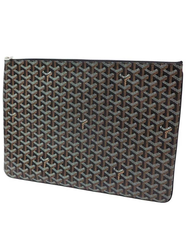 Men s Leather Clutch Bag Black Goyard APMSENAT2 GM 01 Goyardin Canvas Senna - GOYARD - BALAAN 3