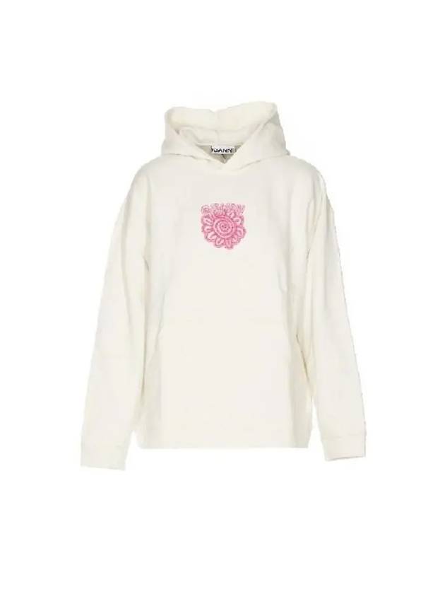 Isoli Flower Oversized Hoodie Egret - GANNI - BALAAN 2