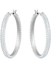 Dextera Hoop Pave Large Earrings Silver - SWAROVSKI - BALAAN 1