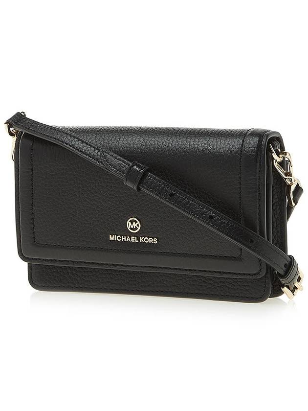 Jet Set Small Pebbled Leather Smartphone Convertible Cross Bag Black - MICHAEL KORS - BALAAN 3