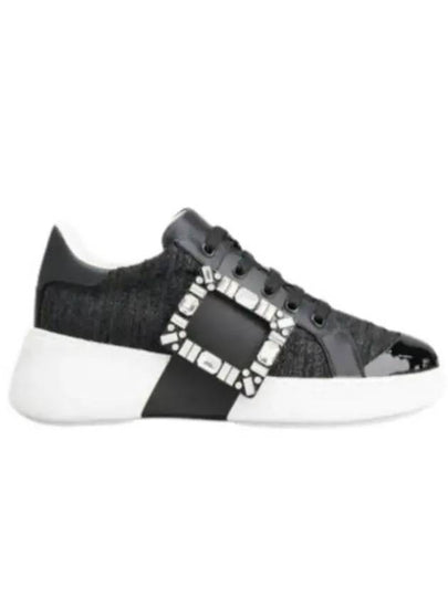 Viv Buckle Fabric Low Top Sneakers Black - ROGER VIVIER - BALAAN 2