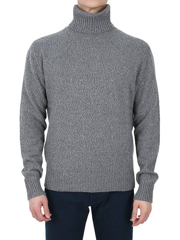 Heart Logo Cashmere Turtleneck Grey - AMI - BALAAN 3