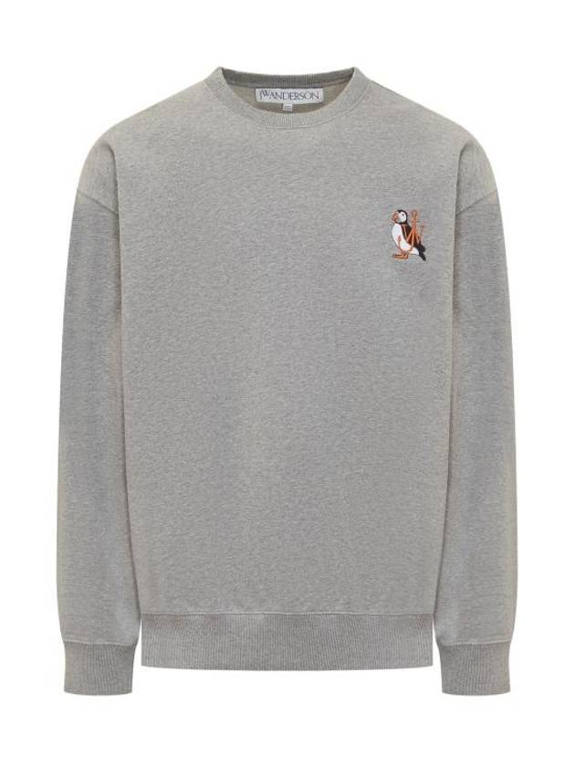 Embroidered Puffin Sweatshirt Mid Grey - JW ANDERSON - BALAAN 1