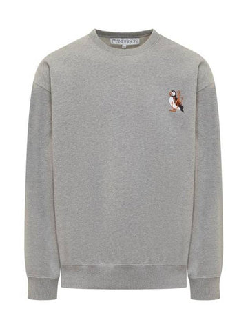 Embroidered Puffin Sweatshirt Mid Grey - JW ANDERSON - BALAAN 1