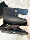 CC logo flap caviar card wallet black - CHANEL - BALAAN 9