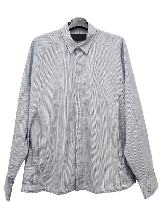 Logo Embroidered Striped Long Sleeve Shirt Sky Blue - JUUN.J - BALAAN 3