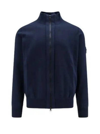 Wappen Patch Cotton Zip-Up Cardigan Navy - STONE ISLAND - BALAAN 2