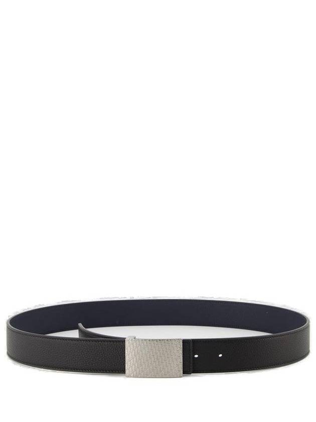 Oblique Buckle Reversible Leather Belt Black - DIOR - BALAAN 2