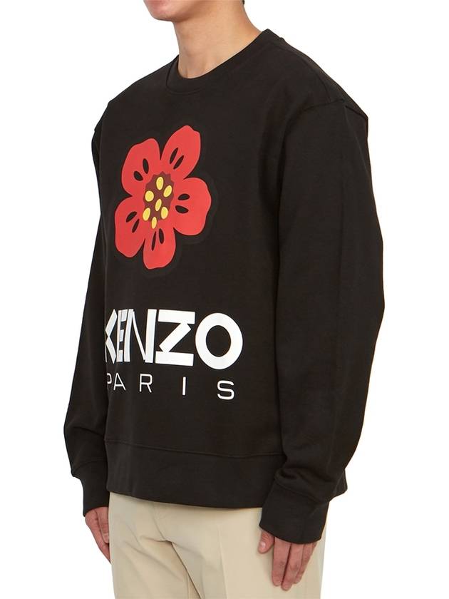 Logo Print Crew Neck Sweatshirt Black - KENZO - BALAAN 3