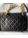 Mini 2.55 Handbag Aged Calfskin Gold Black - CHANEL - BALAAN 7