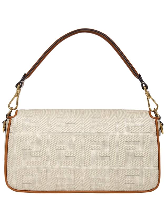 FF Logo Baguette Rafia Shoulder Bag Beige - FENDI - BALAAN 5