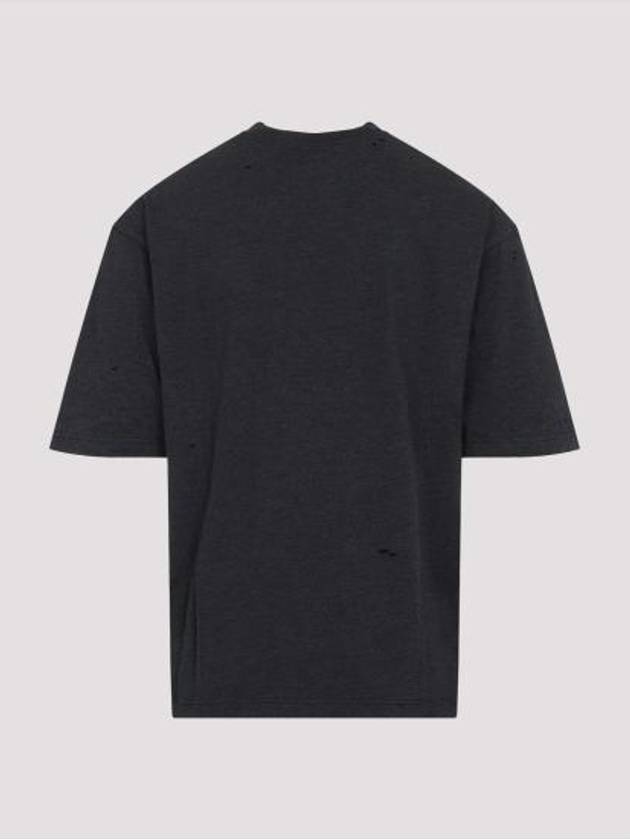 Logo Print Crewneck Short Sleeve T-Shirt Black Melange - ACNE STUDIOS - BALAAN 5