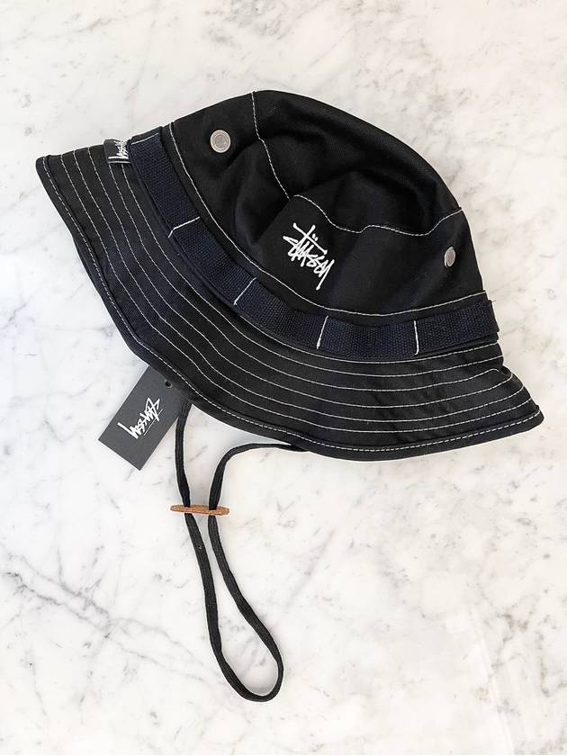 Contrast Topstitching Boonie Hat Black - STUSSY - BALAAN 2