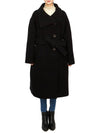 High-Neck Belted Wool Single Coat Black - ACNE STUDIOS - BALAAN 3