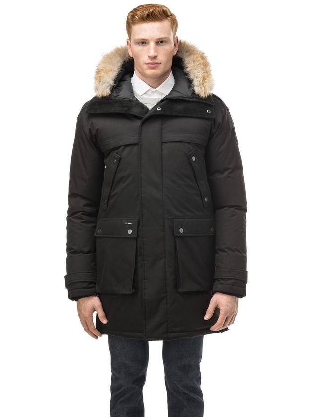 Men's Yatesy Fur Long Padded Parka Black - NOBIS - BALAAN 3