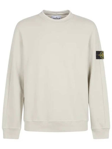 Stretch Cotton Fleece Mock Turtleneck Sweatshirt Stucco - STONE ISLAND - BALAAN 1