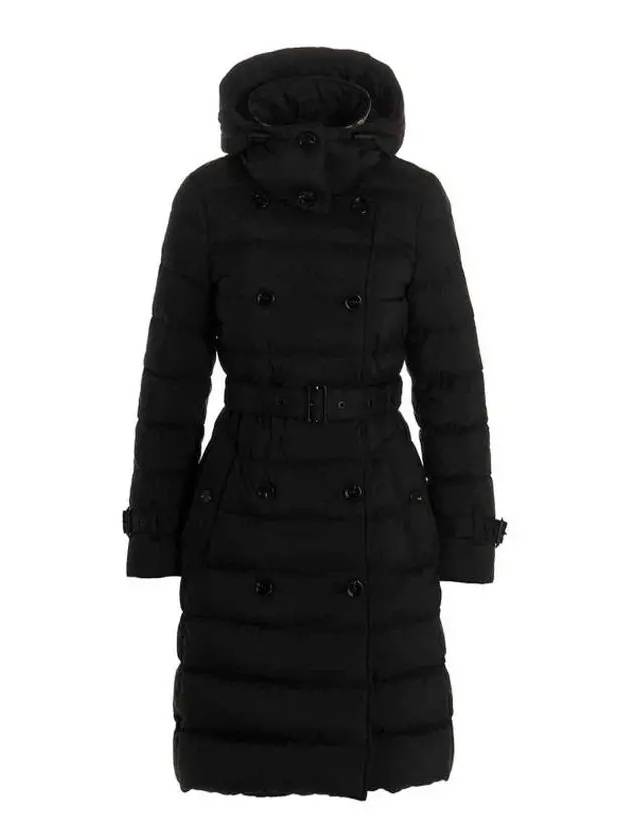 Women's Double Breasted Hooded Padded Black - BURBERRY - BALAAN 5