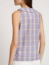 Women's Check Sleeveless Seersucker Sleeveless Shirt Top F7075 - GANNI - BALAAN 3