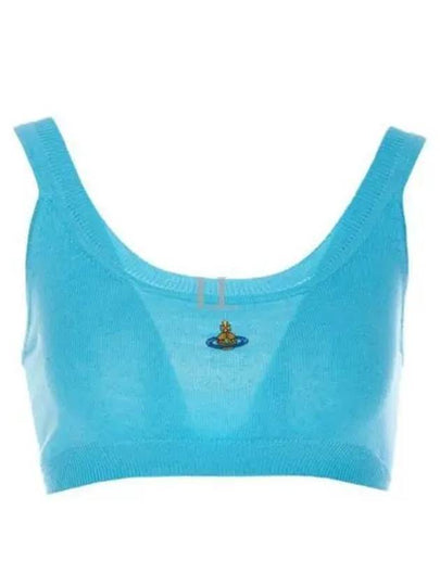 ORB Logo Knit Bra Blue - VIVIENNE WESTWOOD - BALAAN 2