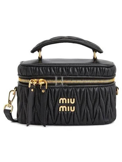 Logo Matelasse Nappa Leather Tote Bag Black - MIU MIU - BALAAN 2