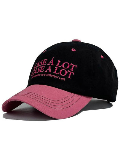 Slogon Logo Ball Cap Black Pink - CASEALOT - BALAAN 2