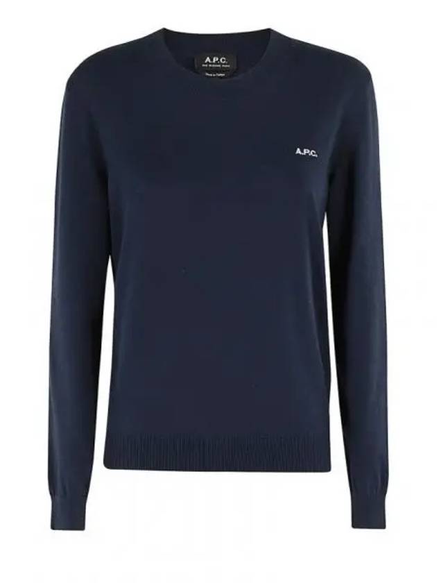 Embroidered Logo Knit Top Navy - A.P.C. - BALAAN 2