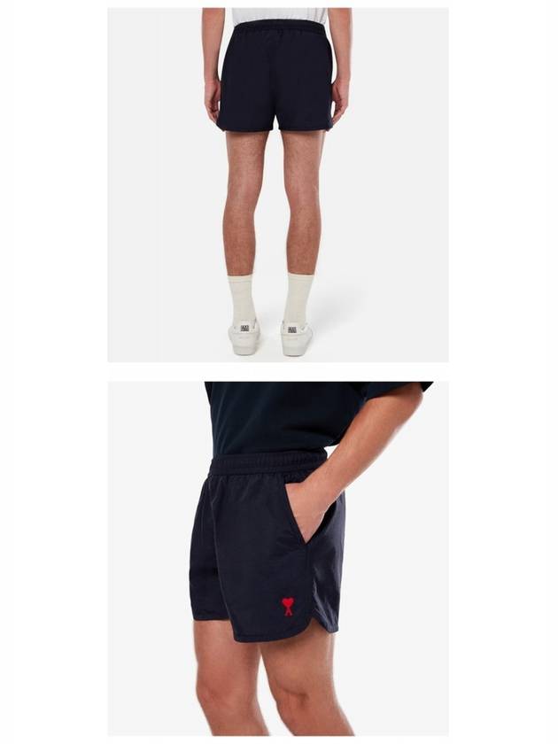 Heart Logo Swim Shorts Navy - AMI - BALAAN 6