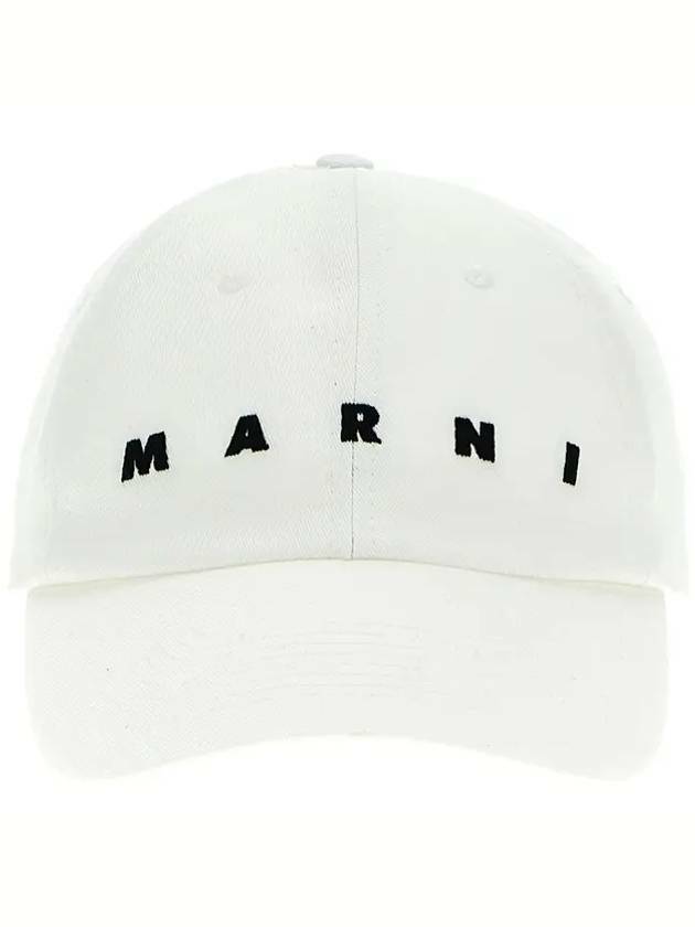 Embroidered Logo Ball Cap White - MARNI - BALAAN 2