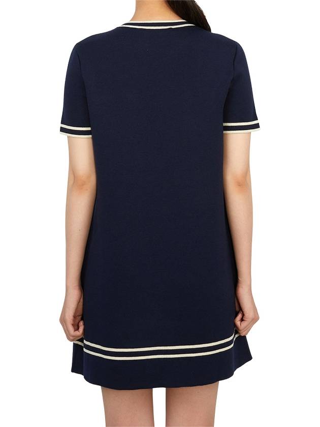 Gucci Horsebit Wool Short Dress Blue - GUCCI - BALAAN 4