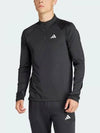 1/4 Zip-Up Training Long Sleeve T-Shirt Black - ADIDAS - BALAAN 2