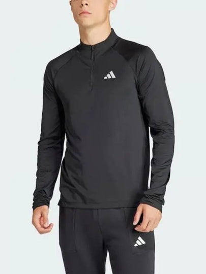 1/4 Zip-Up Training Long Sleeve T-Shirt Black - ADIDAS - BALAAN 2