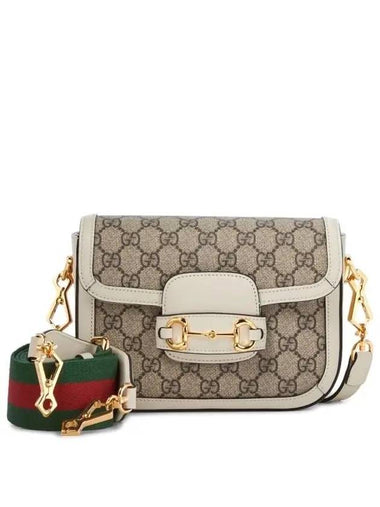 Horsebit 1955 Mini Shoulder Bag Beige White - GUCCI - BALAAN 1