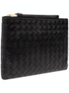 Intrecciato Medium Flat Pouch Bag Black - BOTTEGA VENETA - BALAAN 4