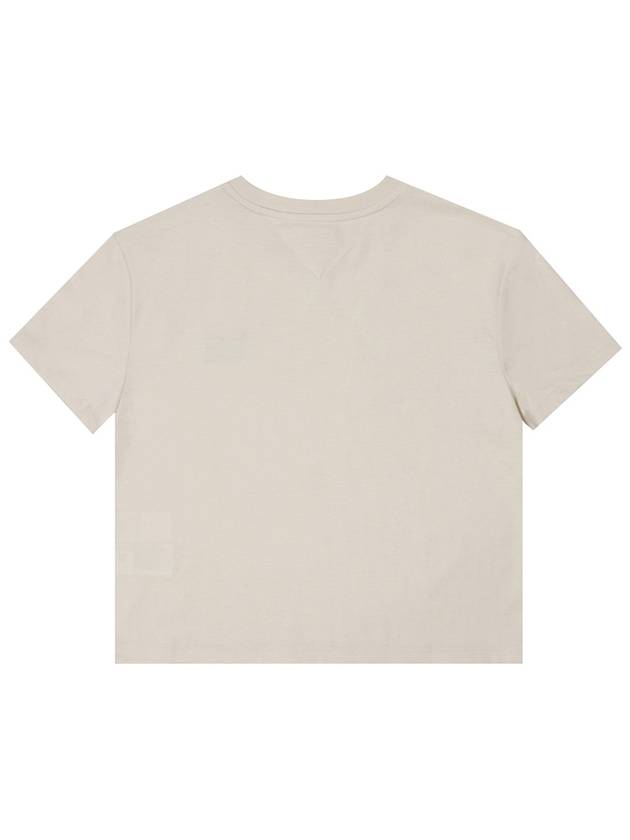 Badge Crew Neck Short Sleeve T-shirt Beige - TOMMY HILFIGER - BALAAN 3